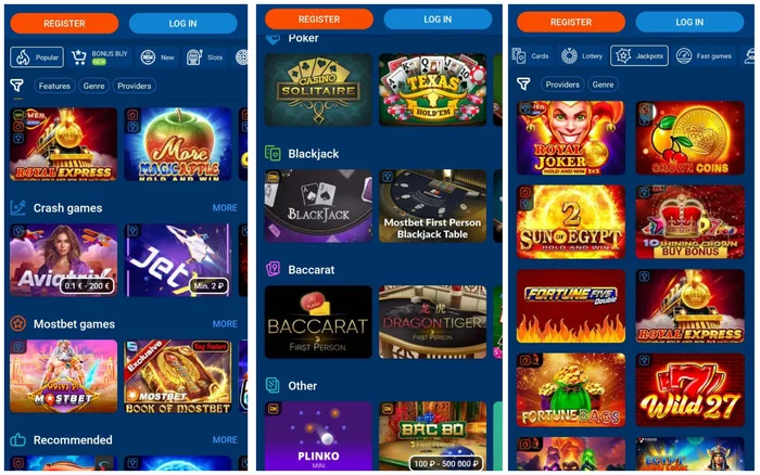 Mostbet casino mobile games