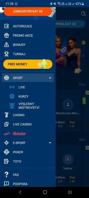 Funkce aplikace Most bet