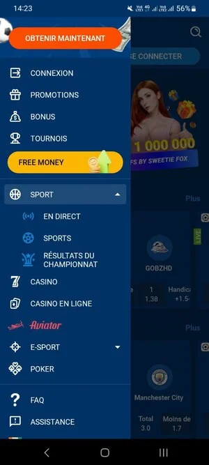 Fonctionnalités de l'application Mostbet Côte d'Ivoire